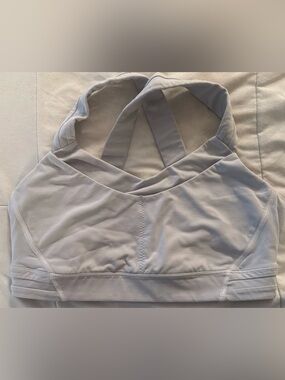 Lululemon Light Gray Crisscross Sports Bra